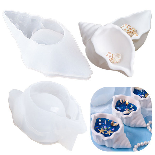 DIY Crystal Glue Resin Conch Storage Living Room Ornaments Conch Storage Box Aromatherapy Candle Cup Wholesale