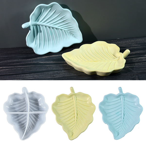 triumphant diy drop mold leaf tray silicone mold plaster resin storage fruit plate mold