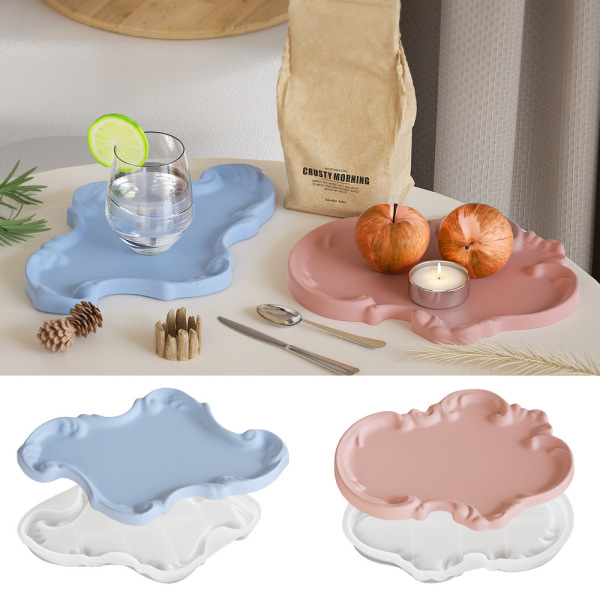 poppy diy dropping glue gypsum cement european lace relief tray dish storage plate ornaments silicone mold