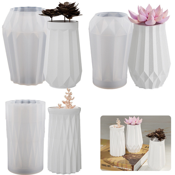 High-cut Vase Silicone Mold Resin Drop Glue Mirror Mold Gypsum Fake Flower Vase Mold Decorative Ornaments