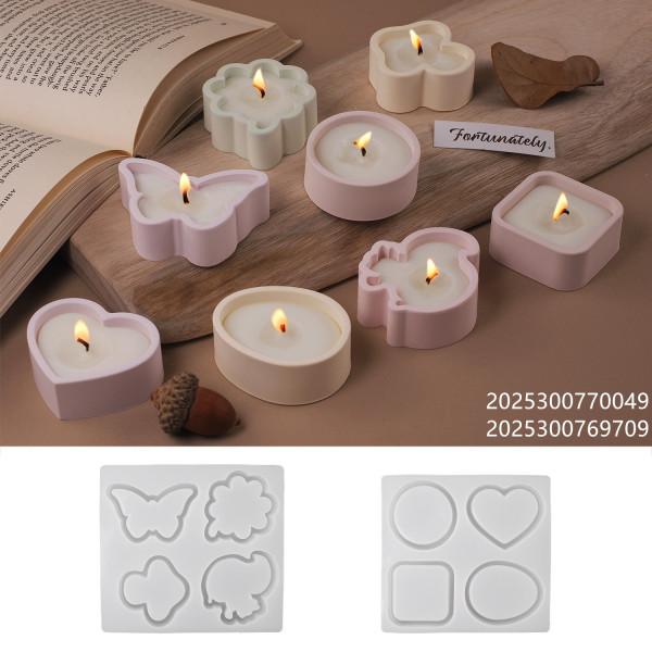 diy drop glue cement mini gypsum candle candle shell candle holder love mushroom round ornaments mirror silicone mold