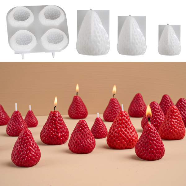 Strawberry Aromatherapy Candle Silicone Mold DIY Crystal Drop Glue Strawberry Hanging Ornament Silicone Mold Aromatherapy Gypsum Production
