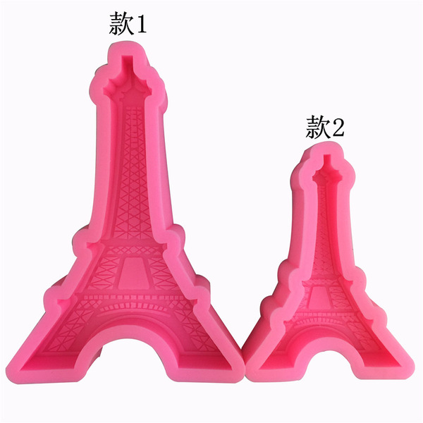 2 different sizes of Eiffel Tower shape decoration sugar silicone mold cake decoration mold DIY baking