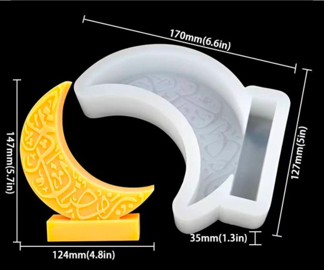 Embossed Crescent Moon Five-Pointed Star Moon-Shaped Candle Silicone Mold Cake Dessert Baking Plaster Ornament Mold