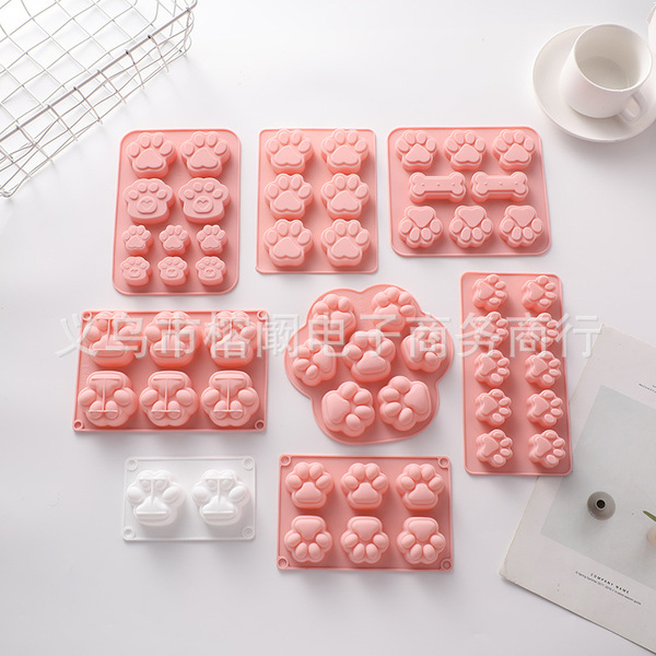 Cat Paw Mold Silicone Pet Paw Rice Cake Pudding Mousse Food Supplement Small Cake Creative Baking Mold