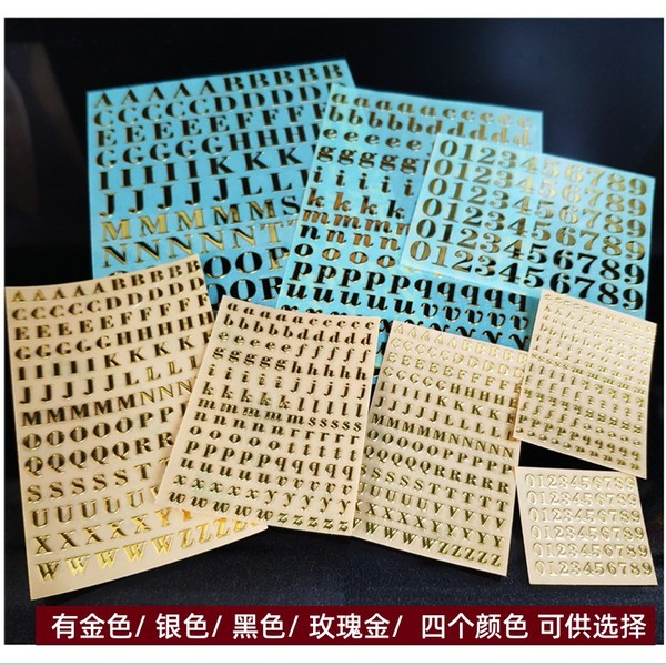 Premium Metallic Alphabet & Number Sticker Sheets for Resin Crafts