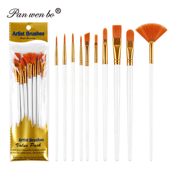 Pan Wen Bo 10-Piece Premium Artist Paint Brush Value Pack