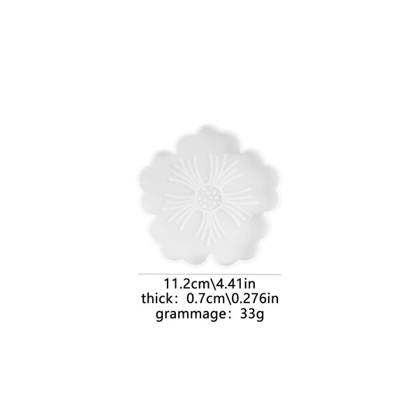 Flower Shape Silicone Resin Mold for Coaster Making - 11.2cm