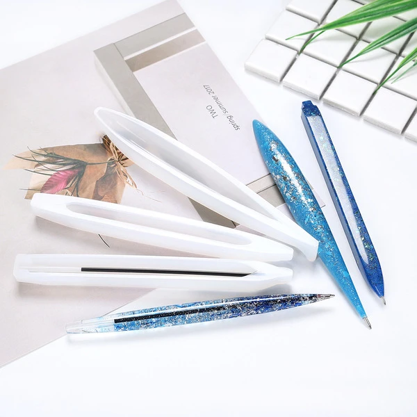 Crystal Glue DIY Creative Designer Student Birthday Gift with Ink Refill Ballpoint Pen Silicone Mold Homemade Stationery