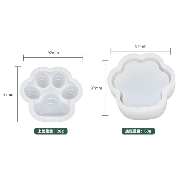 Fat Ya Ya Ya diy Frosted Cat Claw Storage Box Dripping Glue Mold Table Jewelry Storage Box Silicone Mold Amazon