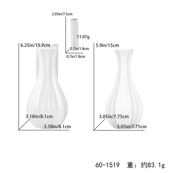 DIY Geometric Faceted Vase with a Narrow Neck and Flower Ring Maker Set, Vase Ornament Making Resin Mold