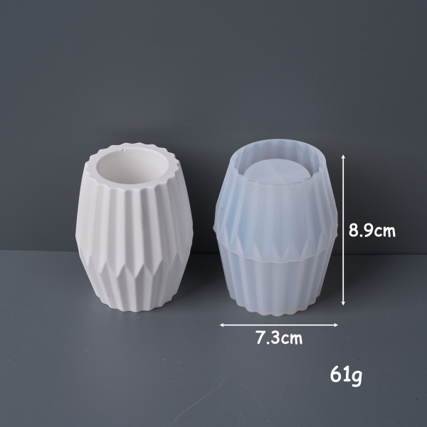 Fish Scale Plaster Vase Silicone Mold DIY Striped Pen Holster Wax Cup Glue Dropping Mold Cross-border Home