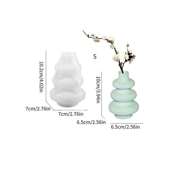 Three-layer circle vase silicone mold diy crystal drop glue home storage plaster ornaments manufacturers in stock