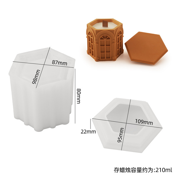 DIY Crystal Gypsum Cement Roman with Lid Aromatherapy Candle Cup Storage Jar Mirror Silicone Mold