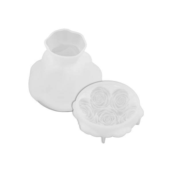 DIY Gypsum Cement Candle Cup Rose Storage Box with Lid Storage Bowl Storage Tray Mirror Silicone Mold