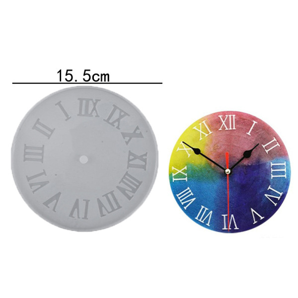 Roman Numeral Round Clock Wall Hanging Resin Silicone Mold Glue DIY Arabic Numeral Clock Pendant