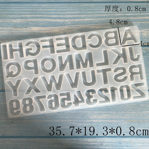 Large DIY crystal drop glue alphanumeric mold 26 English alphanumeric mold high mirror process
