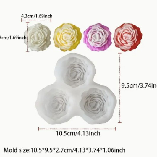 Food Grade Flowers Rose Peony Flowers Fleshy Plants Aromatherapy Candle Liquid Silicone Mold Baking Cake Mold