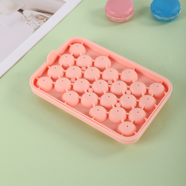 Carefully Selected 25-Compartment Silicone Round Ice Cube Mold, Fruit Ice Cube Mold, Easy-To-Remove Small Round Ice Ball Mold