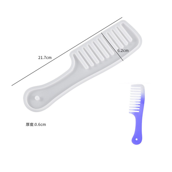 Glue DIY Mirror Lace Crescent Long and Short Handle Comb Abrasive Resin Hair Comb Silicone Mold Amazon Best Selling