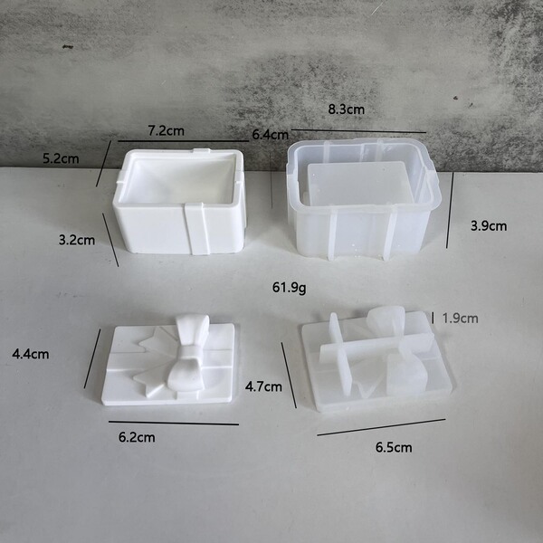 New Gift Storage Box Silicone Mold Earrings Pendant Jewelry Storage Plaster Glue Mold
