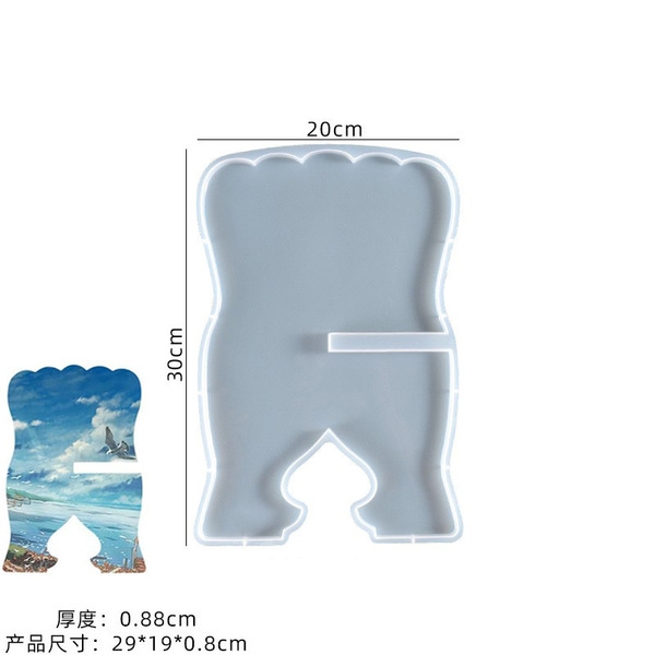 Crystal epoxy diy reading bookshelf silicone mold resin hollow piano spectrum reading and learning aid wholesale