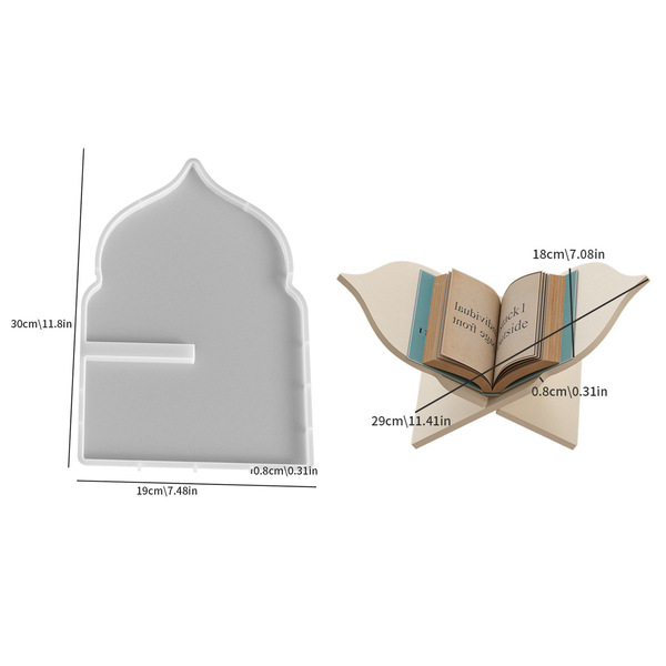 Cross-Border Minimalist Sheet Music Stand, Prayer Stand, Resin Silicone Mold, Resin DIY Plaster Reading Stand, Bookshelf Wholesale