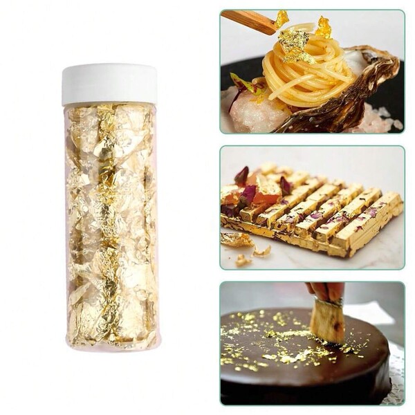Enhance your resin art, nail designs, and DIY crafts with this premium 3-color metallic foil flakes set featuring gold, silver, and rose gold.
