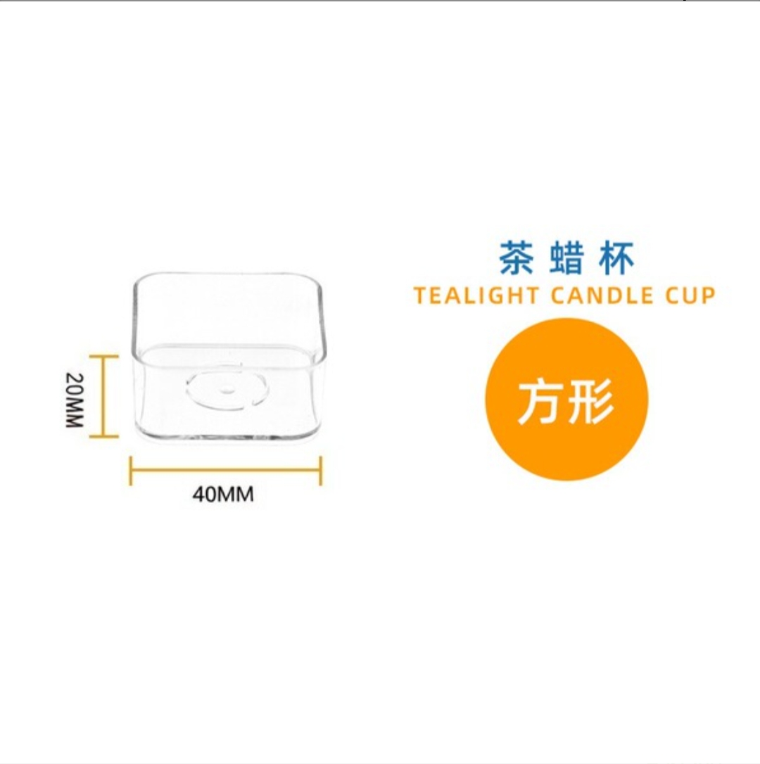 Transparent Heat-Resistant Tealight Holders (Heart, Star, Square, Round Shapes)